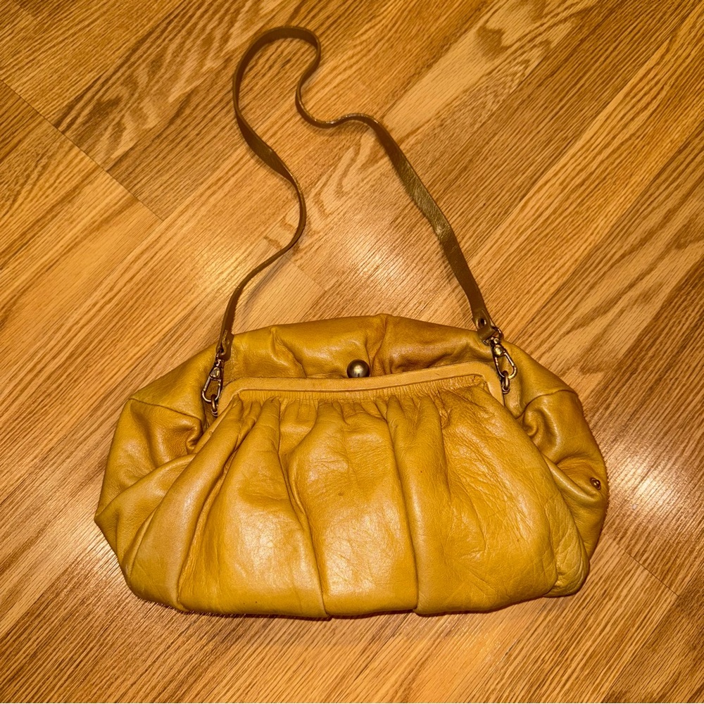 Elegant Vintage Anja Flint Leather Clutch Hand Bag‎